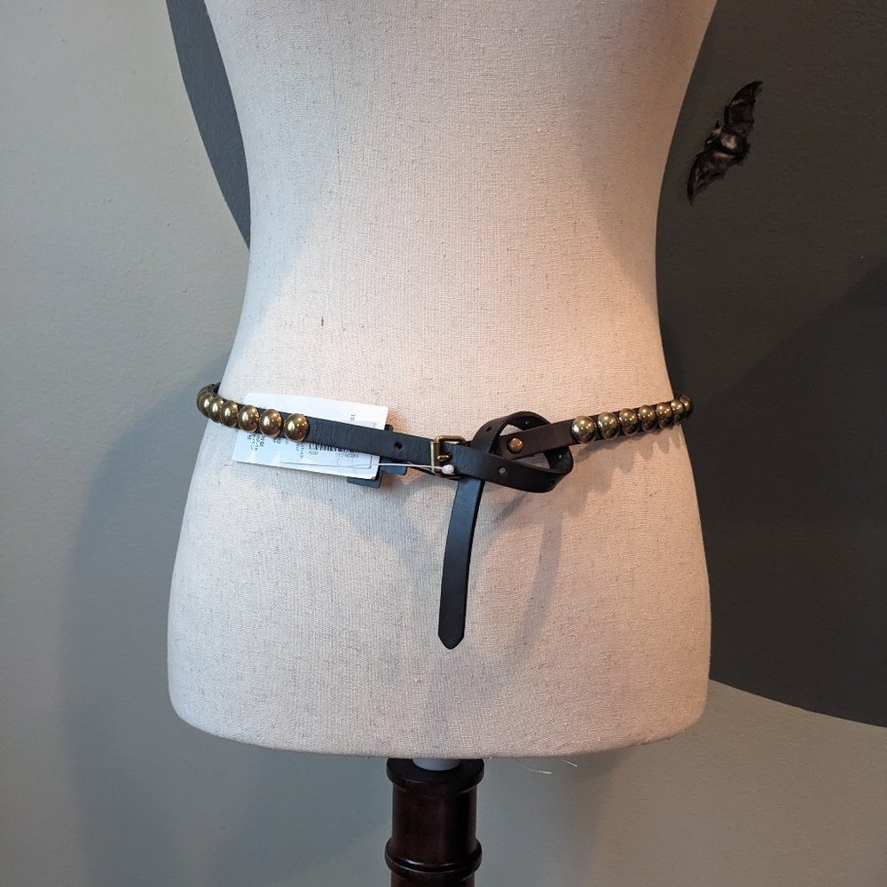 NWT - Studded Black Leather Belt - Banana Republic - Size M